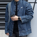 Suspended Clothing Blue Washed Denim CNY Jacket Front View