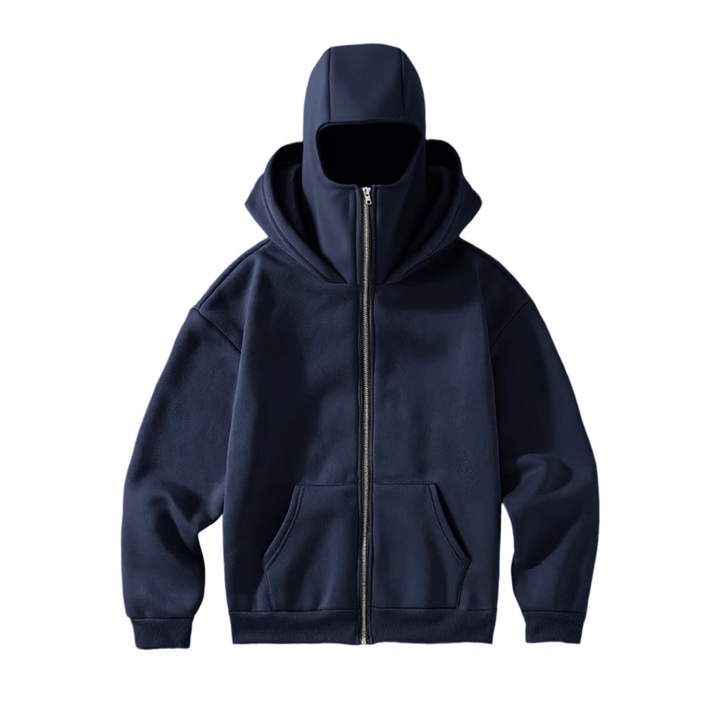 Navy Blue Balaclava Hoodie | Stylish & Functional All Weather Essential