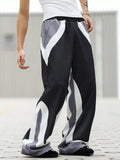 Suspended Clothing Abstract Flow Wide-Leg Sweatpants – Black & White