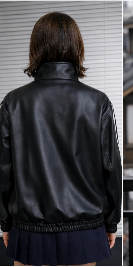 Suspended Clothing Black CNY Leather Jacket – Chinese Knot Streetwear Faux Leather Jacket Unisex | Premium Asian Aesthetic Winter Jacket